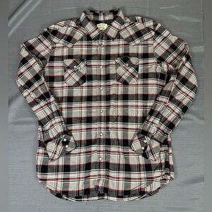 Diesel Plaid Flannel Shirt Men’s XXL Pearl Snap Button-Up Cotton